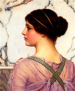 Godward-A Grecian Lovely-1909. Free illustration for personal and commercial use.