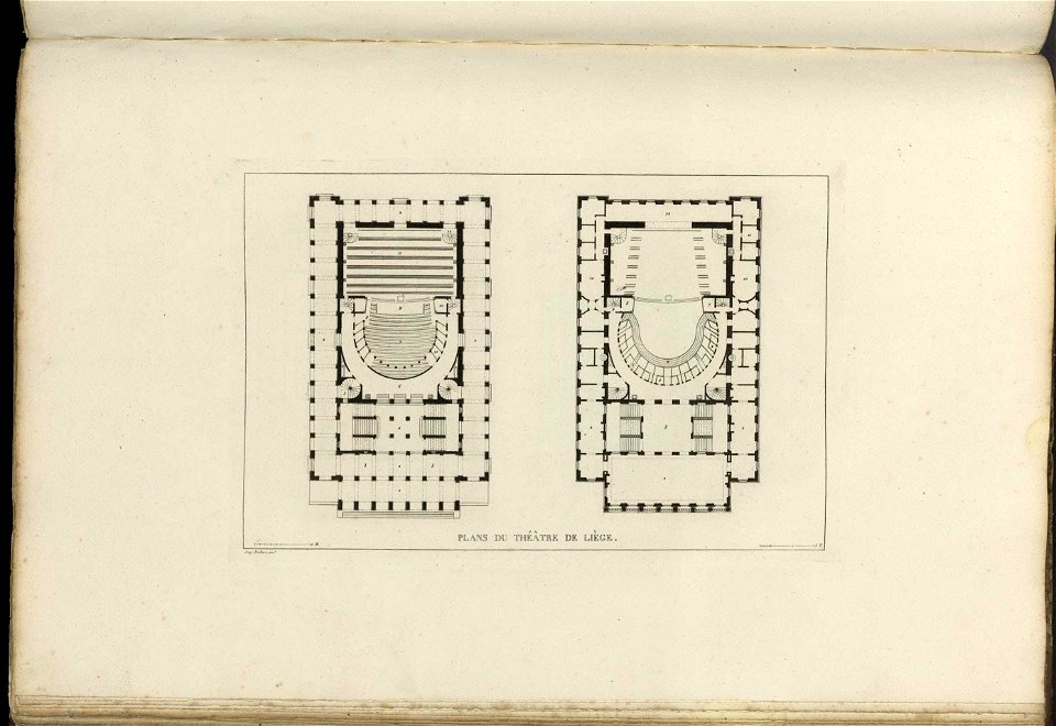 Goetghebuer - 1827 - Choix des monuments - 088 Plans Theatre Liege