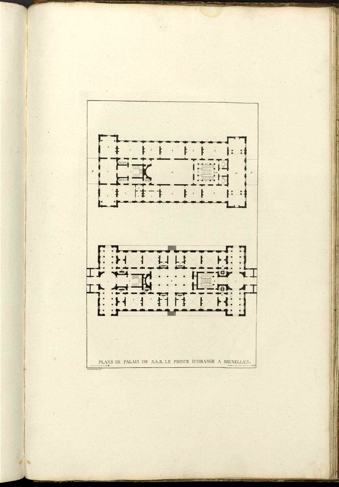 Goetghebuer - 1827 - Choix des monuments - 110 Plans Palais Prince Orange Bruxelles