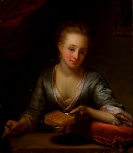 Godfried Schalcken - A lady holding a plate 365 1 201907 mfj22 dc2