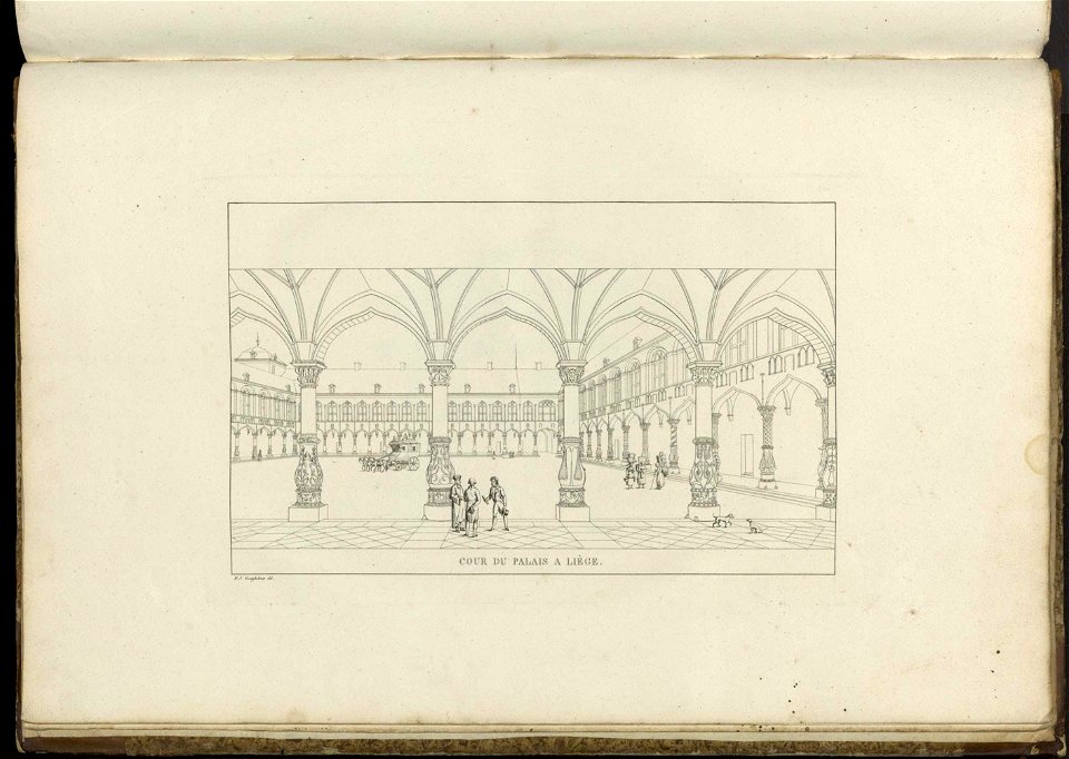 Goetghebuer - 1827 - Choix des monuments - 116 Cour Palais Liege
