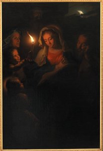Godfried Schalcken - The Holy Family - KMSsp616 - Statens Museum for Kunst. Free illustration for personal and commercial use.