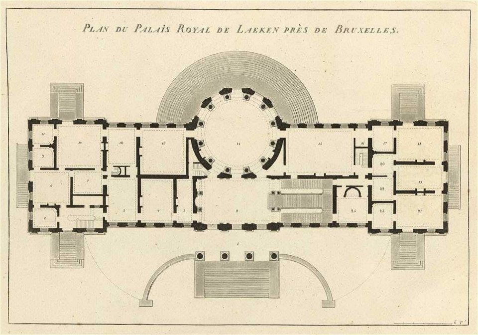Goetghebuer - 1827 - Choix des monuments - 002 Plan du Palais Royal de Laeken