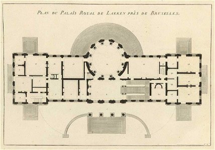 Goetghebuer - 1827 - Choix des monuments - 002 Plan du Palais Royal de Laeken