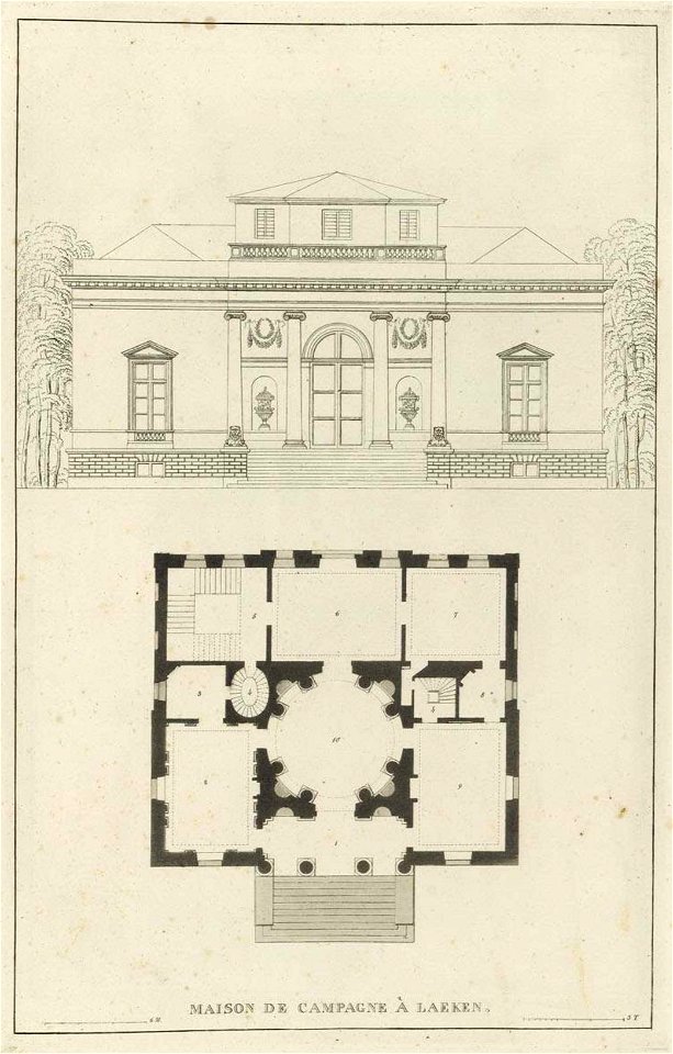 Goetghebuer - 1827 - Choix des monuments - 014 Maison de campagne Laeken