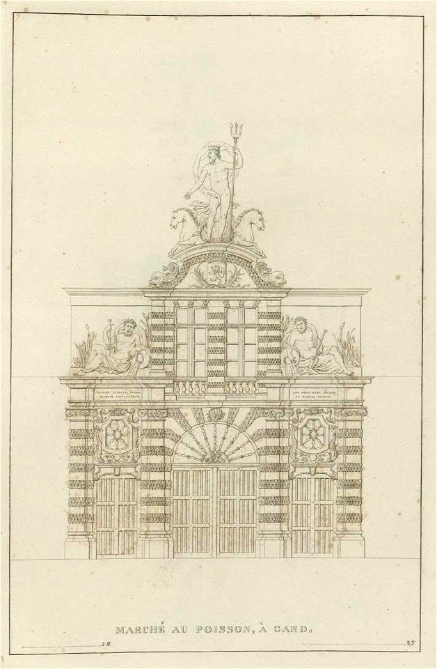 Goetghebuer - 1827 - Choix des monuments - 018 Façade Marche Poisson Gand