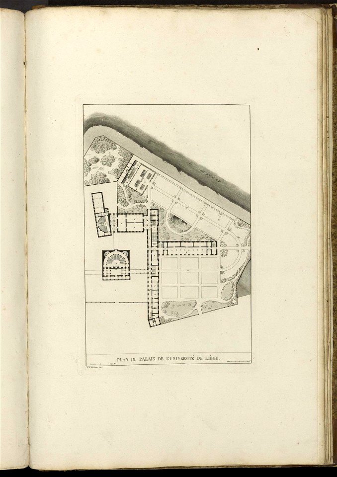 Goetghebuer - 1827 - Choix des monuments - 107 Plan Palais Université Liege