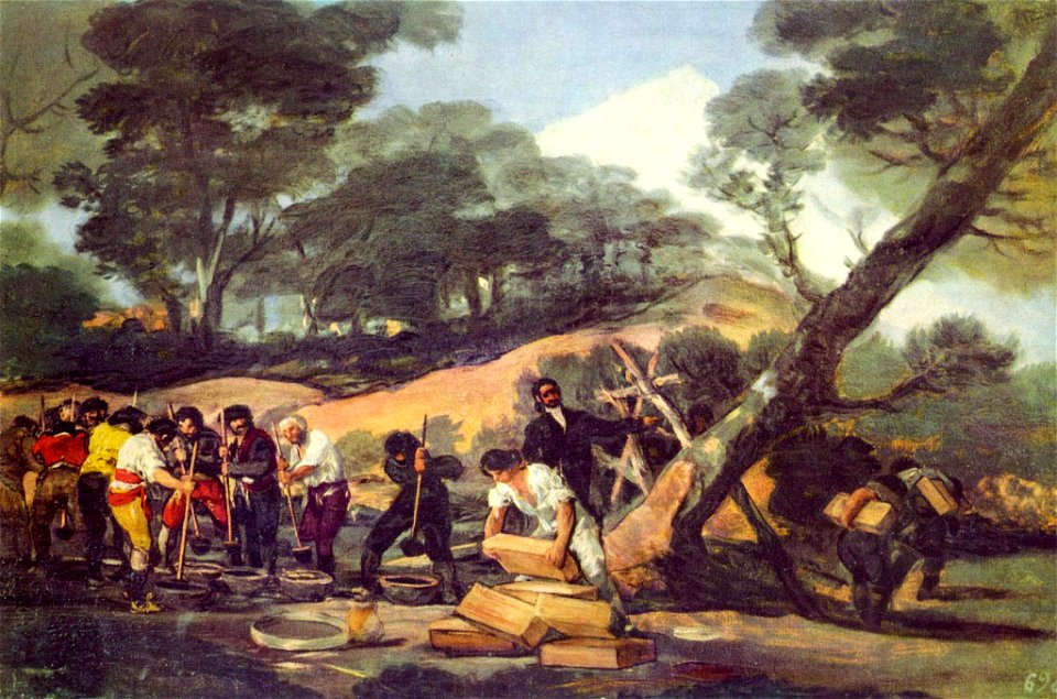 Fabricación de la pólvora en la Sierra de Tardienta por Goya