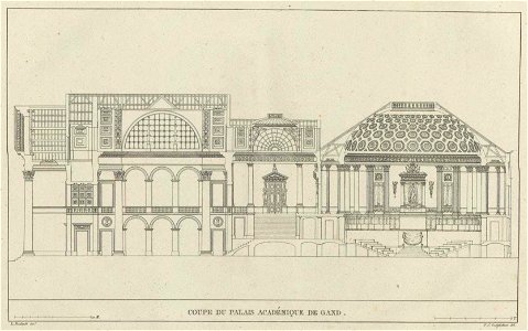 Goetghebuer - 1827 - Choix des monuments - 119 Coupe Palais Academique Gand