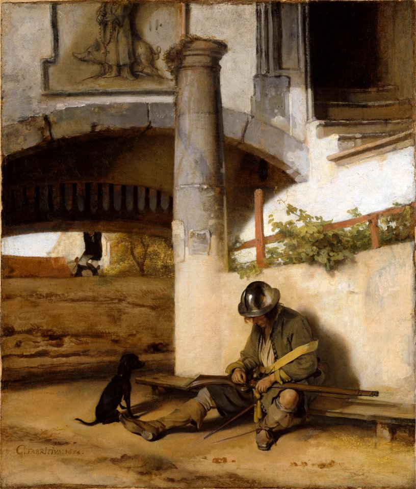 Carel Fabritius - De poort bewaker (1654)