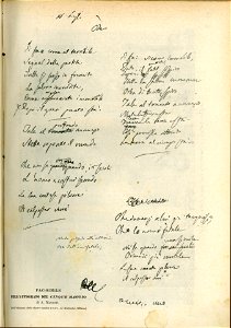 Fac-simile dell’autografo del Cinque Maggio di Alessandro Manzoni