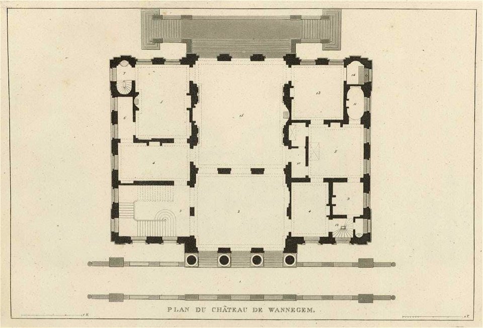 Goetghebuer - 1827 - Choix des monuments - 028 Plan Chateau de Wannegem Audenarde