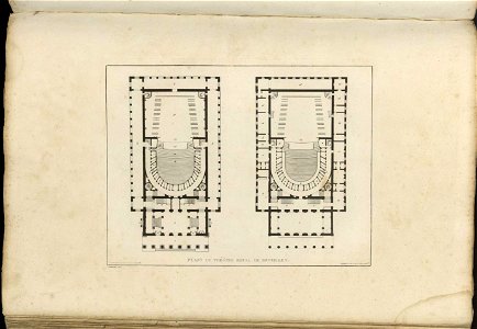 Goetghebuer - 1827 - Choix des monuments - 045 Plans Theatre Royal Bruxelles