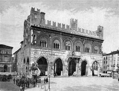 Facciata del Palazzo Comunale di Piacenza (xilografia)