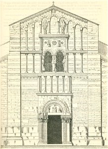 Facciata della chiesa e Badia di Vezzolano presso Albugnano