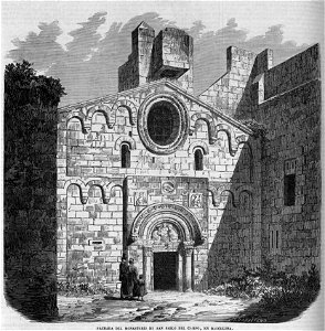 Fachada del monasterio de San Pablo del Campo, en Barcelona, de Ruiz