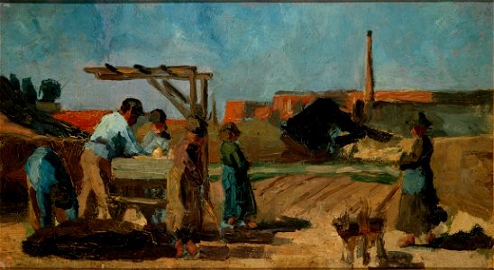 Fabrieksterrein met arbeiders Centraal Museum 7634 003