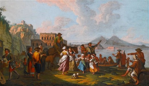 Tarantella at Palazzo Donn'anna by Pietro Fabris