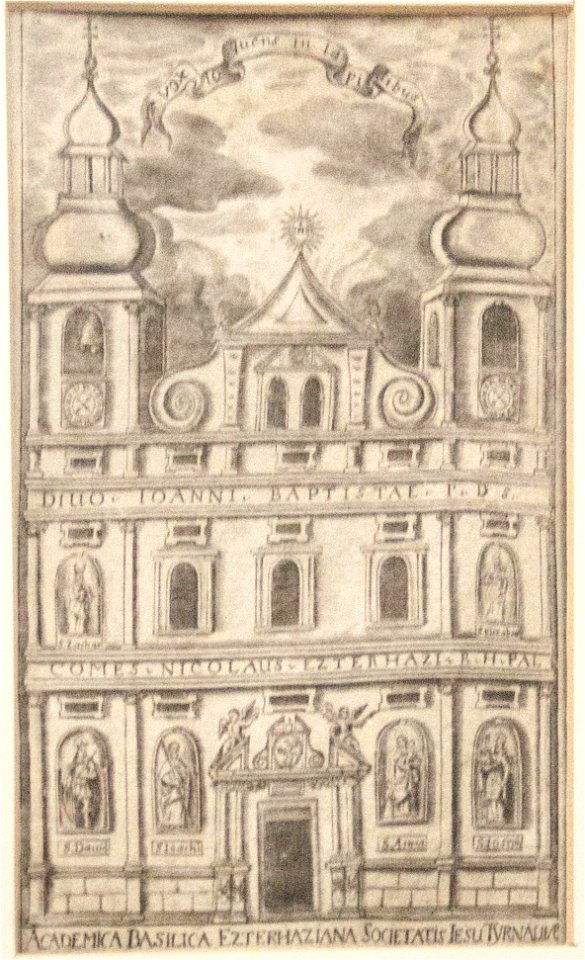 Facade of the Jesuite church in Nagyszombat