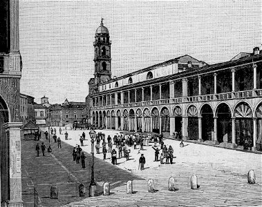 Faenza – Piazza Vittorio Emanuele (xilografia)