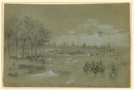 Fair Oaks, scene of the battle (drawn a day or two before the Confederate assault) LCCN2004660148
