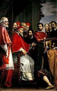 Fabrizio boschi, michelangelo presenta a giulio III il modello per il palazzo del tribunale della ruota