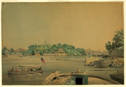 Fairmount (Waterworks on the Schuylkill River, Philadelphia, Pa.) - from nature by J. Queen. LCCN2004661382