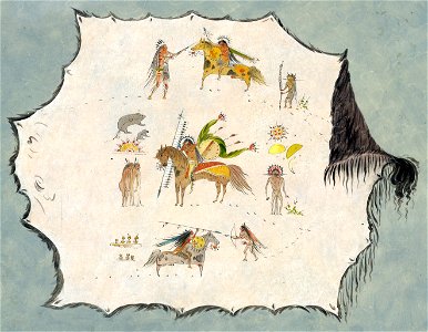 Facsimile of a Pawnee Doctor's Robe with Fantastic Professional Designs C16554 (cut)