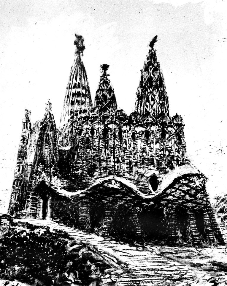 Fachada este Cripta Güell (1910)