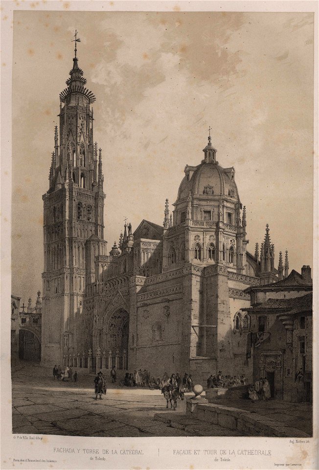Fachada y torre de la catedral de Toledo, de Jenaro Pérez Villaamil