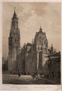 Fachada y torre de la catedral de Toledo, de Jenaro Pérez Villaamil
