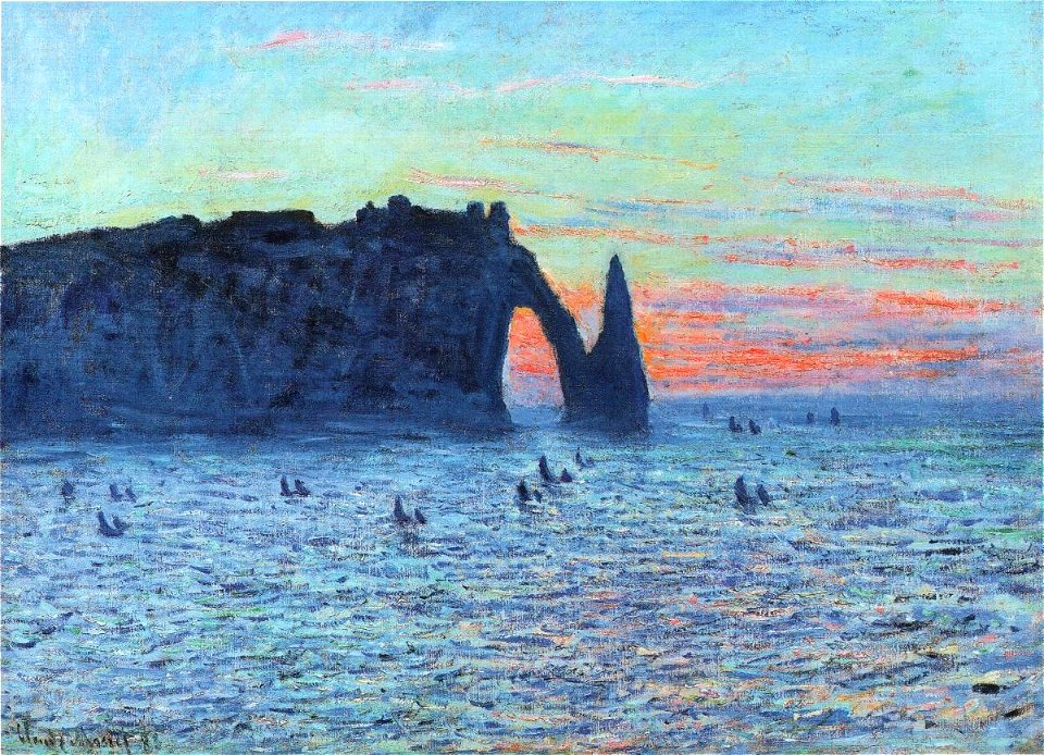 Falaise d’Étretat Monet 1883 - Free Stock Illustrations | Creazilla