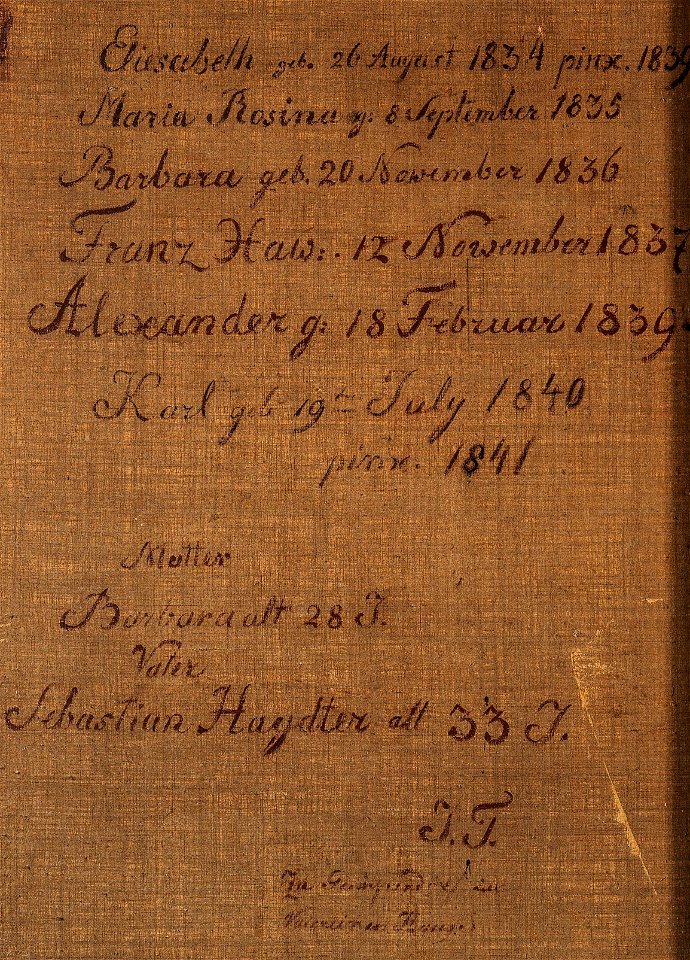 Familienporträt Haydter 1841 Legende
