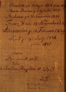 Familienporträt Haydter 1841 Legende