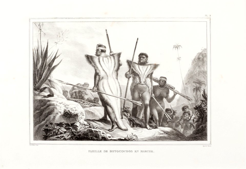 Famille de botocoudos en marche (4), da Coleção Brasiliana Iconográfica
