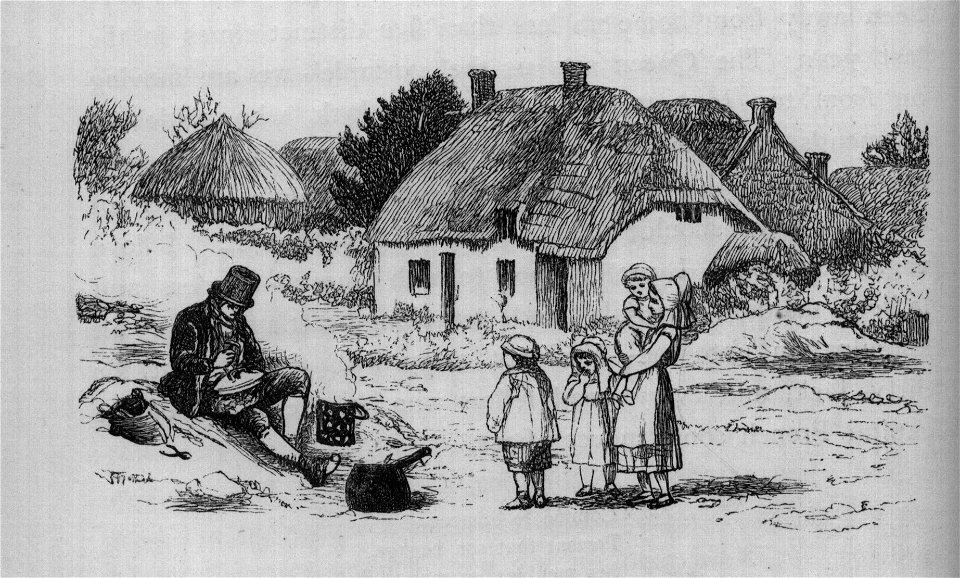 Family in front of house - Tom Brown's School Days (1869)