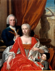 Family Portrait of Berend van Iddekinge with his Wife Johanna Maria Sichterman and their young Son Jan Albert (born 1744) by Philip van Dijk