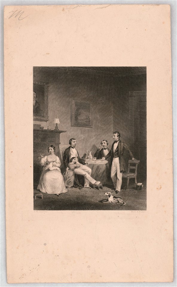 Family scene, group portrait with adults, child, and a dog, in a parlor) - J.W. Casilear ; Rice & Buttre LCCN2014649323