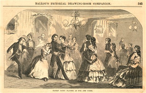 Family party playing at fox and geese (Boston Public Library)