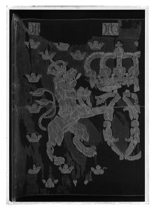 Fana för Livgardet. Tillverkad enligt Carl XIs förordning av den 17 mars 1686 - Livrustkammaren - 35318-negative