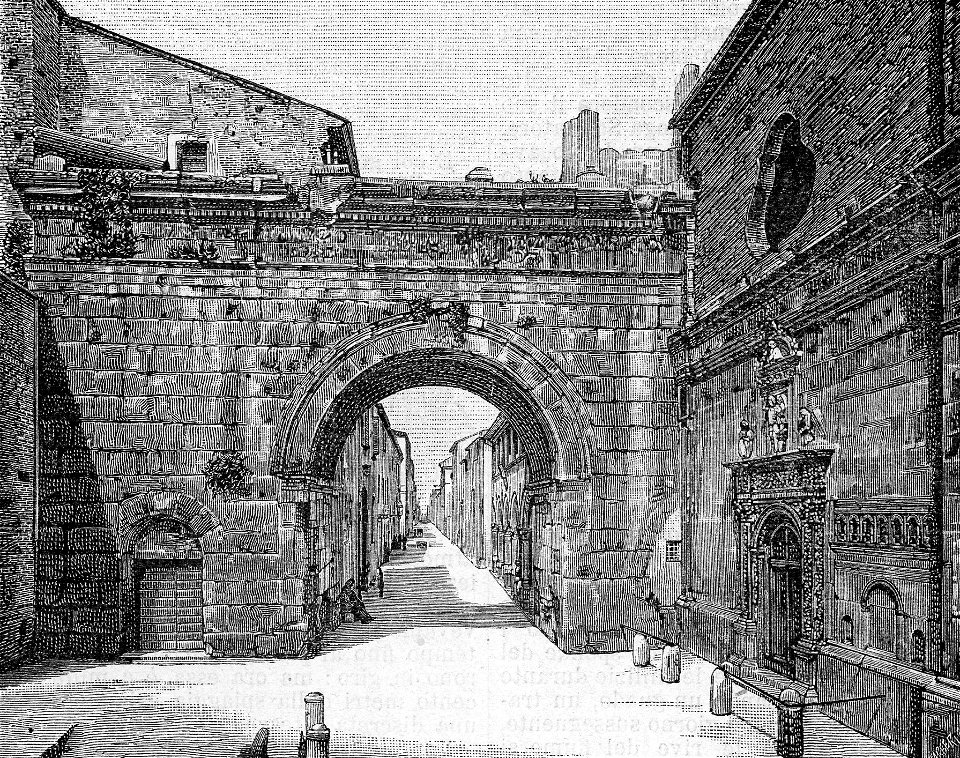 Fano – Arco di Augusto (xilografia)