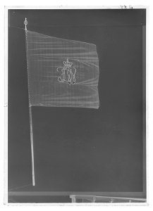Fana vid Drottningens i Pommern uppsatta regemente under Gustav IV Adolfs regering - Livrustkammaren - 8978-negative