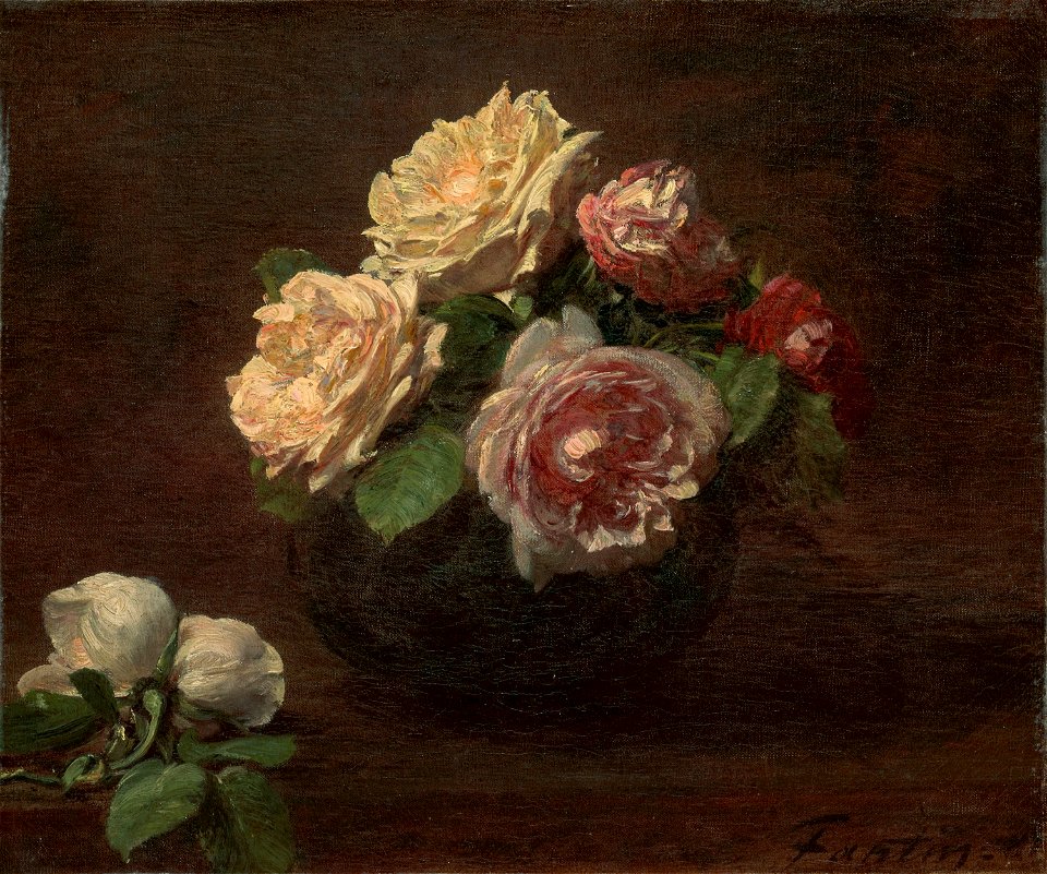 Henri Fantin-Latour - Roses in a Bowl - 1964.203 - Art Institute of Chicago