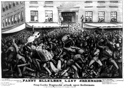 Fanny Ellsler's last seranade or the soap-locks disgraceful attack upon the Germans LCCN2008661349