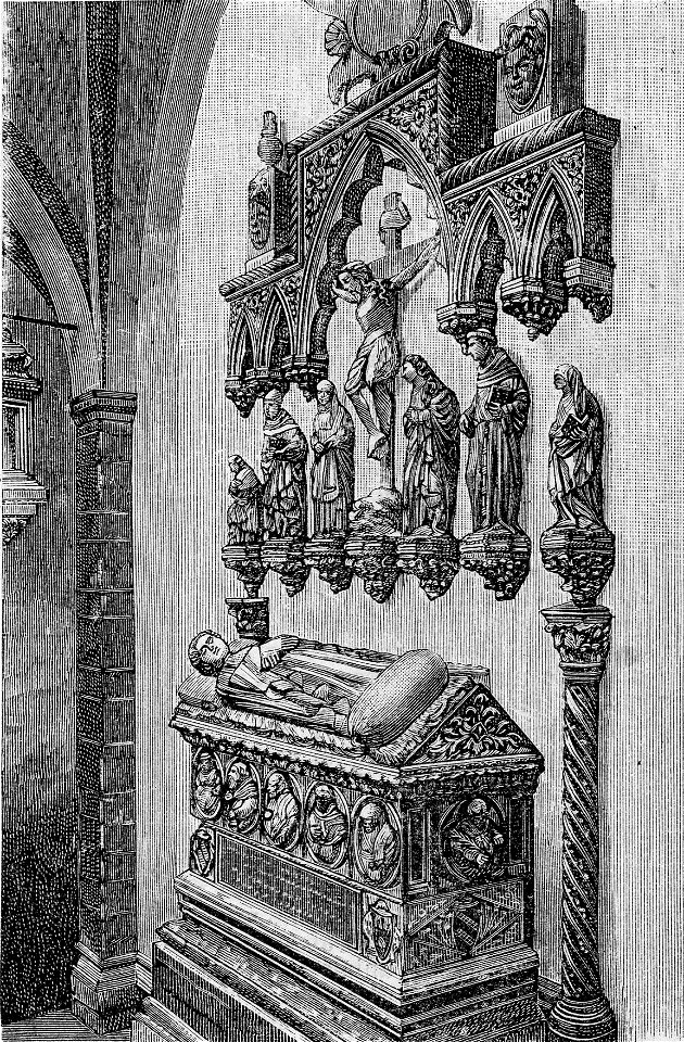 Fano – Monumento di Paola Bianca Malatesta, in San Francesco (xilografia)