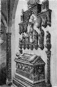 Fano – Monumento di Paola Bianca Malatesta, in San Francesco (xilografia)