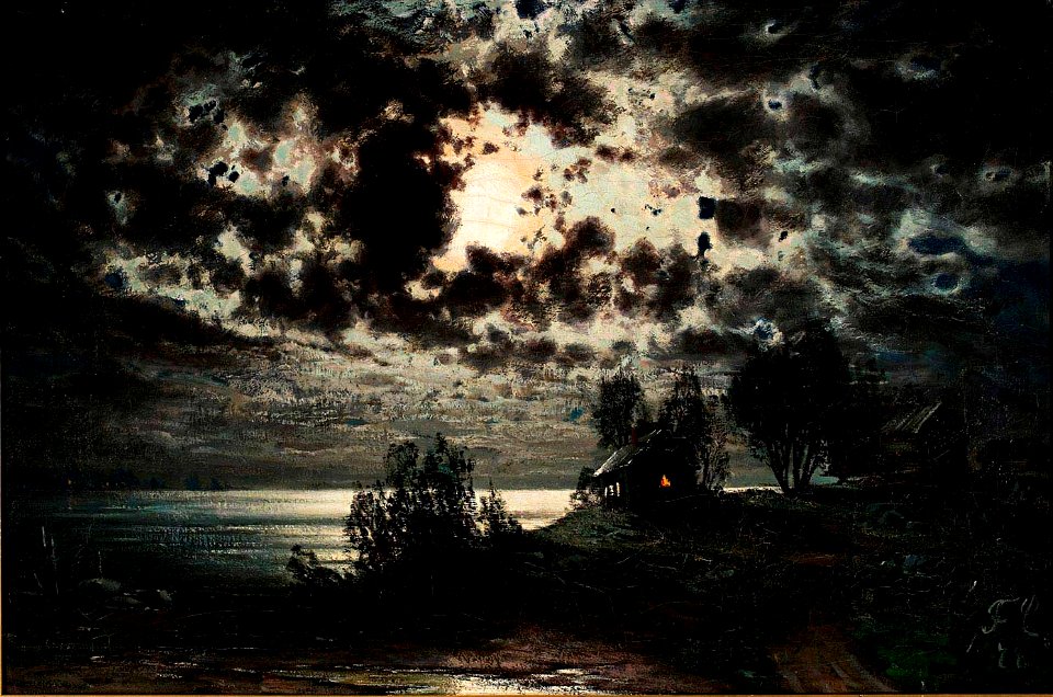 Fanny Churberg - Landscape in Moonlight (1878)