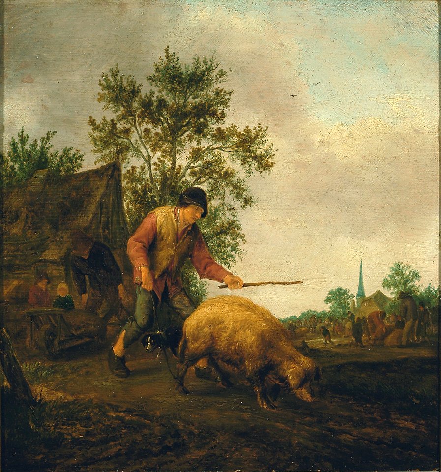 Farmer with a Pig by Adriaen van Ostade Frans Hals Museum OS-57-2