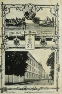 FAR 21 in Neisse, Postkarte von vor 1914