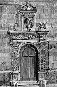 Fano – Porta della chiesa di San Michele (xilografia)